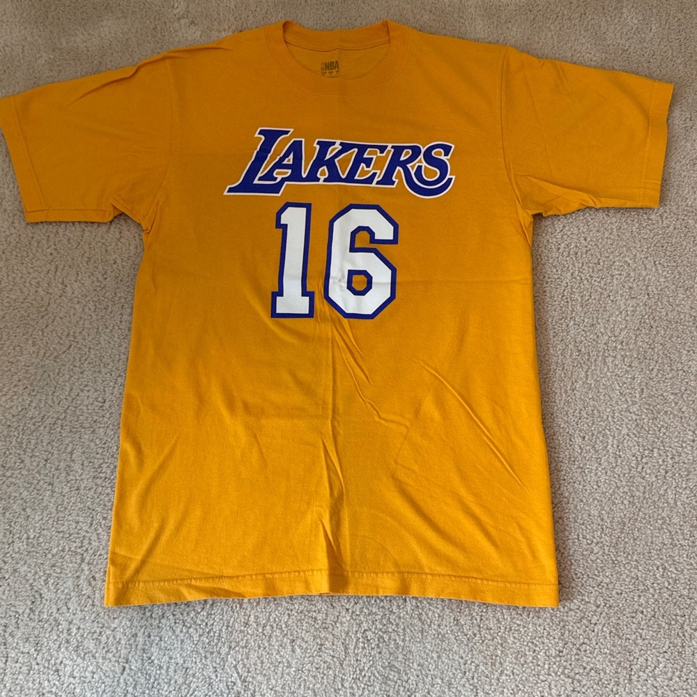 Los Angeles Lakers Pau Gasol 16 Gold Jersey Tee - NBA Medium